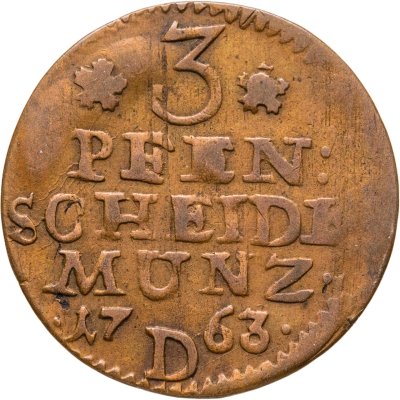 купить Германия, Пруссия 3 пфеннига 1763