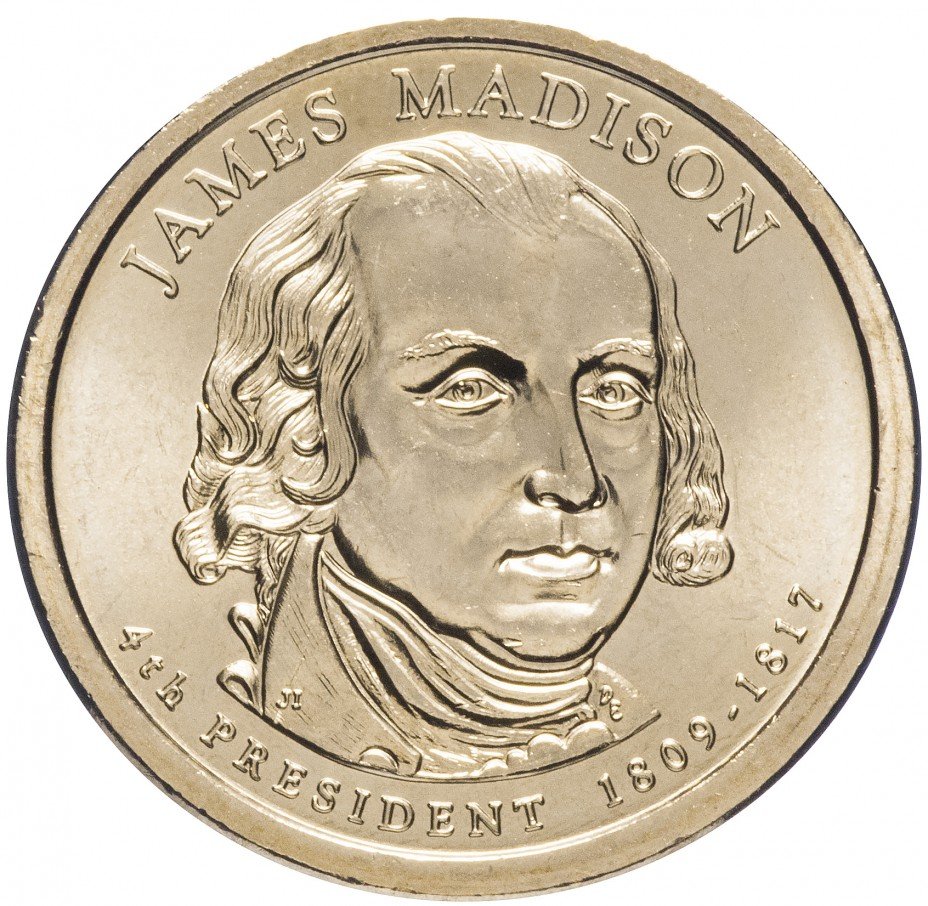 купить США 1 доллар 2007 P "4-й президент США - Джеймс Мэдисон"