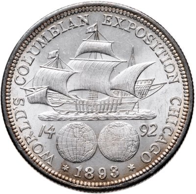 купить США 1/2 доллара (50 центов, half dollar) 1893 "Всемирная выставка 1893 года. Колумб"