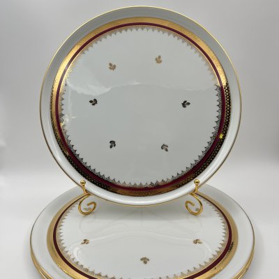купить Набор из 3-х сервировочных блюд (подносов) круглой формы с орнаментальным декором, фарфор, золочение, Limoges, Франция, 1970-1990 гг.