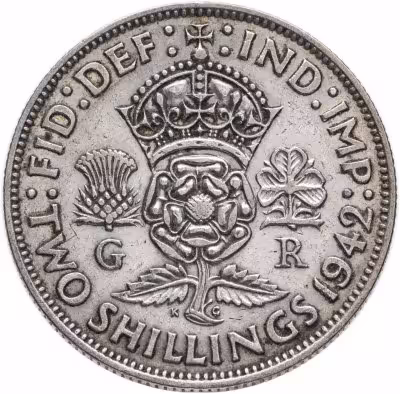 купить Великобритания 2 шиллинга (флорин, shillings) 1942