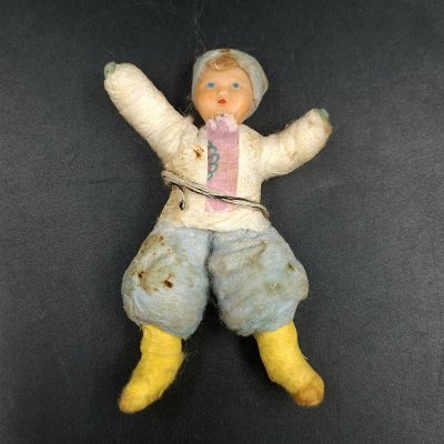 купить Игрушка ёлочная "Казачок", вата, пластик, роспись, клейстер, СССР, 1960-1980 гг.