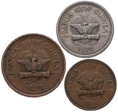 купить Папуа - Новая Гвинея набор монет 1-5 тойя 1975-1976 (3 штуки)