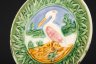 Купить Тарелка декоративная с изображением пеликана, завод А.Н. Виноградова, фаянс, майолика, Российская империя, 1900-1917 гг.
