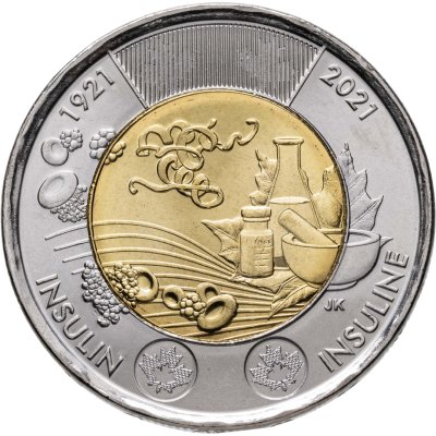 купить Канада 2 доллара (dollar) 2021 "100 лет изобретению инсулина"