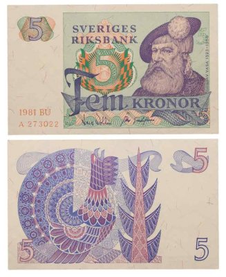 купить Швеция 5 крон 1981 года (Pick 51d)