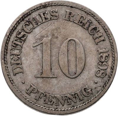 купить Германия 10 пфеннигов 1898 "F"