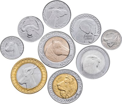 купить Алжир, набор из 9 монет 1992-2019 Фауна