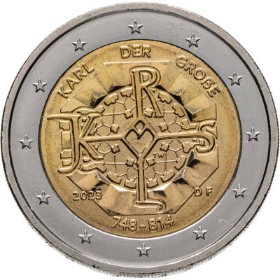 купить Германия 2 евро (euro) 2023 F 1275 лет со дня рождения Карла Великого, знак монетного двора "F" - Штутгарт