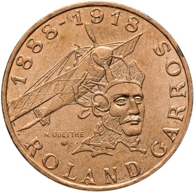 купить Франция 10 франков (francs) 1988 "100 лет со дня рождения Ролана Гарроса"