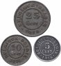 Купить Бельгия набор 5,10,25 сантимов 1916