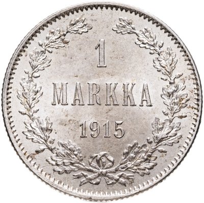 купить 1 марка 1915 S Российская Финляндия в слабе Монетник.ру MS63