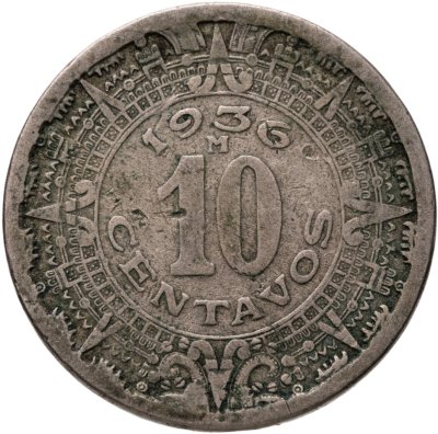 купить Мексика 10 сентаво (centavos) 1936