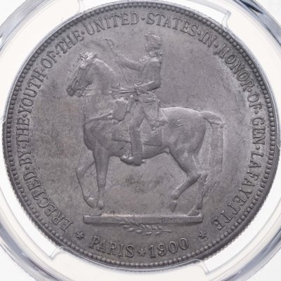 купить США 1 доллар 1900 (Возведение памятника Лафайет - Lafayette) в слабе PCGS AU detail