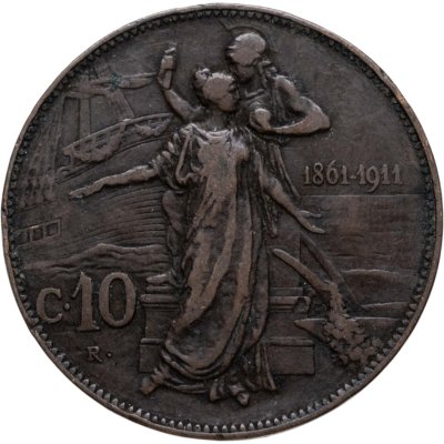 купить Италия 10 чентезимо (centesimi) 1911 50 лет Королевству