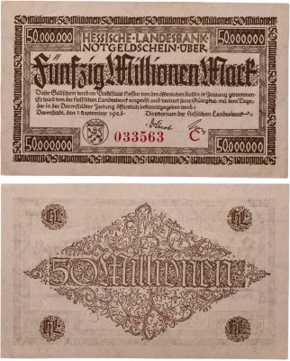 купить Германия 50000000 (50 миллионов) марок 1923
