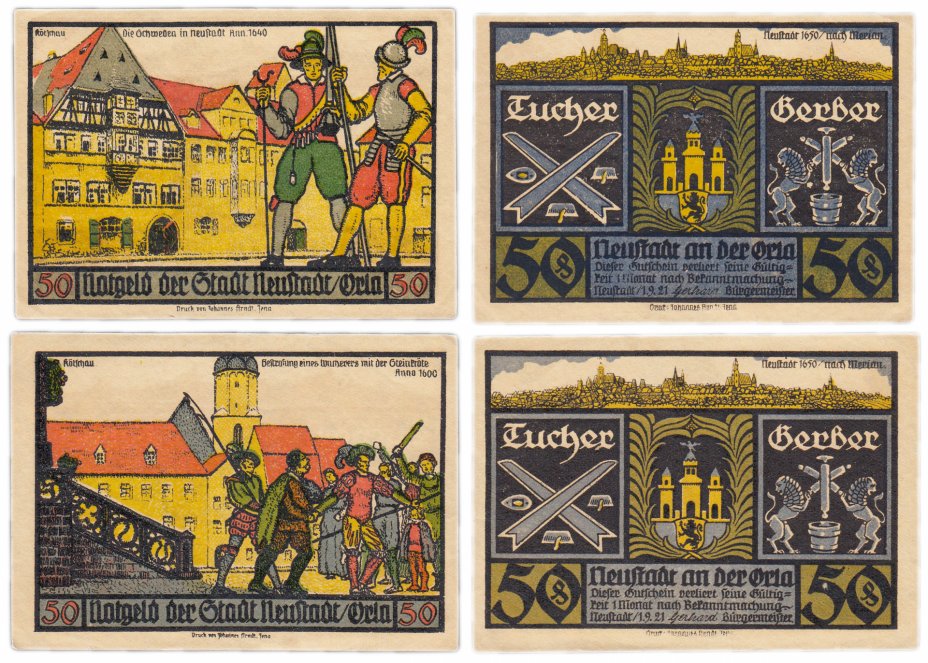 купить Германия (Тюрингия: Нойштадт-на-Орле) набор из 2-х нотгельдов 1921