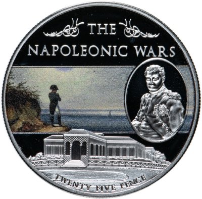 Купить Остров Святой Елены 25 пенсов (pence) 2013 "Наполеоновские войны - Наполеон на острове Св. Елены"