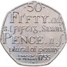 Купить Великобритания 50 пенсов (pence) 2005 "250 лет со дня опубликования Словаря Английского языка Сэмюэла Джонсона"