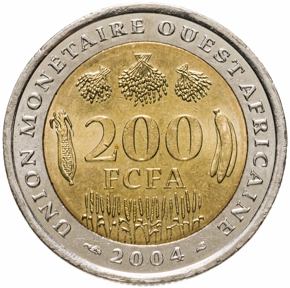 Монета 200. Франк CFA. 500 FCFA 2005. 200 FCFA.