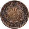 Купить Австрия 1 крейцер (kreuzer) 1860 A знак монетного двора "A" - Вена