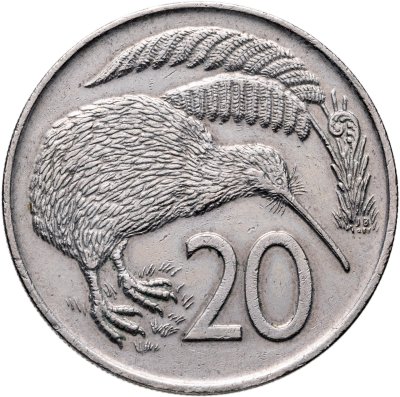 купить Новая Зеландия 20 центов (cents) 1975