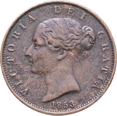 купить Великобритания 1/2 пенни (penny) 1853