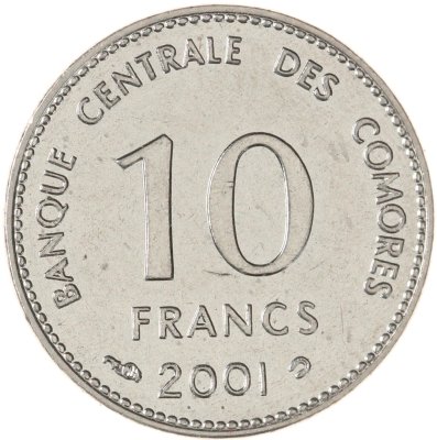 купить Коморские острова 10 франков (francs) 2001