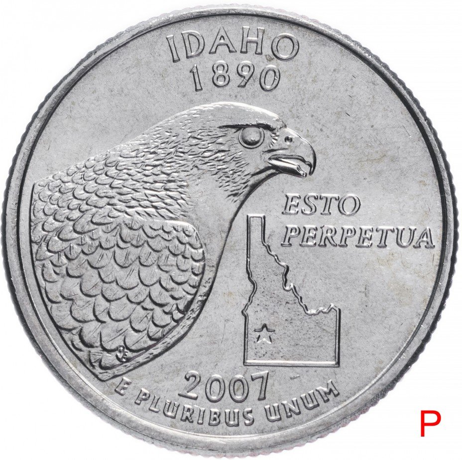 купить США 1/4 доллара (квотер, 25 центов) 2007 P "Штат Айдахо"