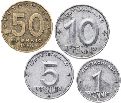 купить Германия (ГДР) полный годовой набор монет для обращения 1950 (4 шт)