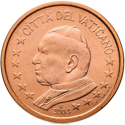 купить Ватикан 5 центов (cents) 2004 "Портрет Папы Иоана Павла II"
