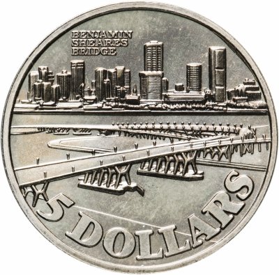 Купить Сингапур 5 долларов (dollars) 1982   Мост Бенджамина Ширса