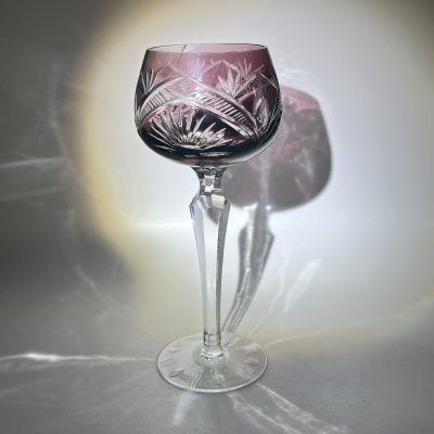 купить Бокал/фужер с резным геометрическим декором, хрусталь, алмазная грань, Echt Bleikristall, Германия, 1970-1990 гг.