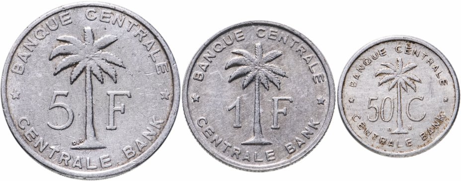 купить Бельгийское Конго, набор из 3 монет 1955-1958 годов (Руанда-Урунди)
