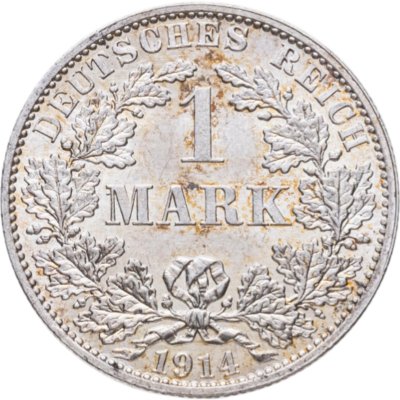 Купить Германия 1 марка 1914 знак монетного двора: "A" - Берлин