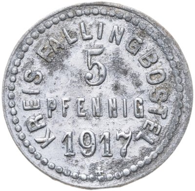 купить Германия, Ганновер, Фаллингбостель 5 пфеннигов 1917
