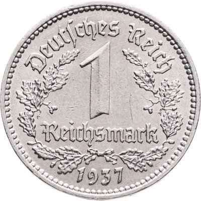 купить Германия, Третий Рейх 1 рейхсмарка 1937, знак монетного двора: "A" - Берлин