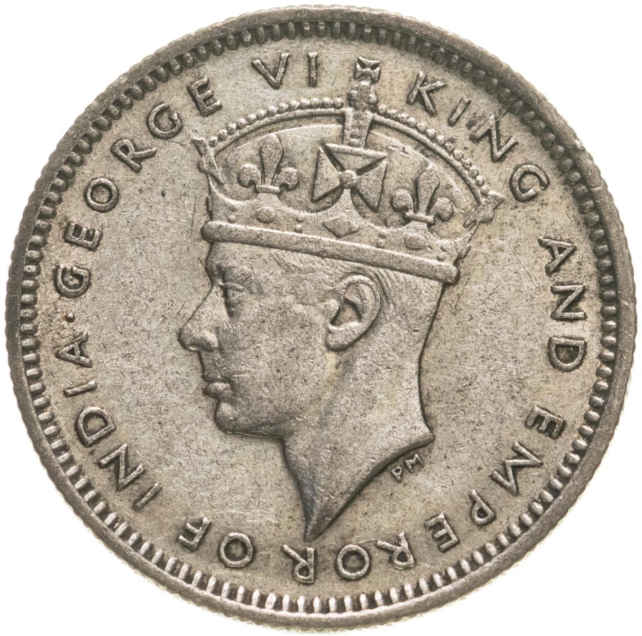 Монета малайя 10 центов (cents) 1945 стоимостью 694 руб.