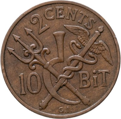 купить Датская Вест-Индия 2 цента (2 cents, 10 bit) 1905