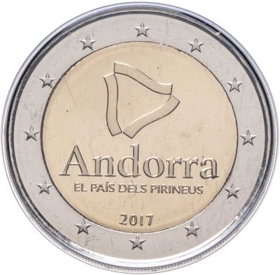купить Андорра 2 евро 2017 "Страна в Пиренеях", в блистере
