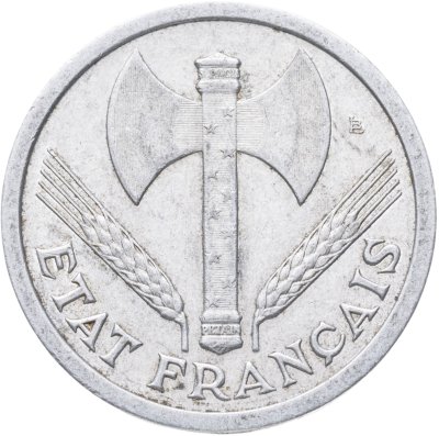 купить Франция 2 франка (francs) 1943 без обозначения монетного двора