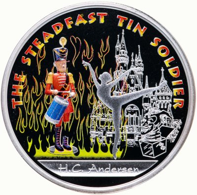 купить Фиджи 1 доллар 2010 "Сказки Андерсена - «Стойкий оловянный солдатик», с сертификатом