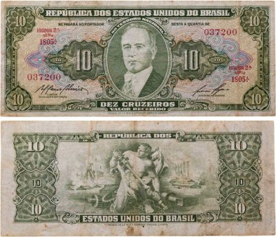 купить Бразилия 10 крузейро 1962 года