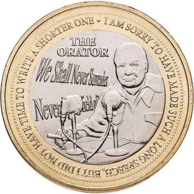 купить Джерси 2 фунта 2024 "150 лет со дня рождения Уинстона Черчилля. Оратор"