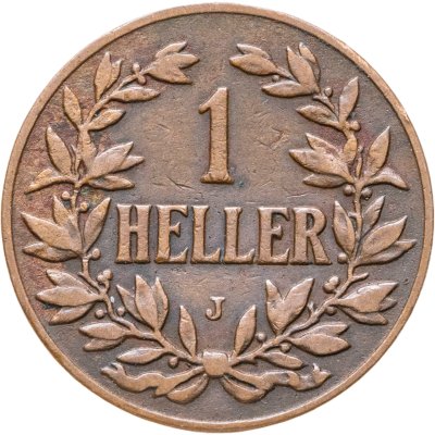 купить Германская Восточная Африка 1 геллер (heller) 1905, знак монетного двора "J" — Гамбург