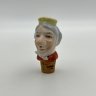 Купить Пробка-наливайка для бутылки в виде мужской головы, фарфор, роспись, пробковое дерево, Германия, 1920-1950 гг.