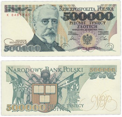 купить Польша 500000 злотых 1990 (Pick 156a)
