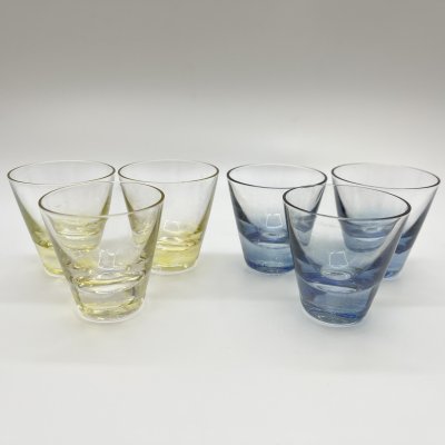 купить Набор стопок на 6 персон (в подборе), цветное стекло, 1970-1990 гг.