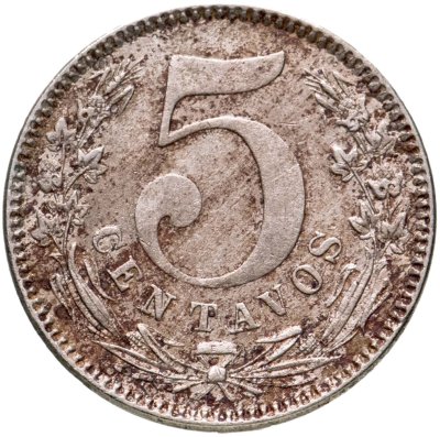 купить Колумбия 5 сентаво (centavos) 1886