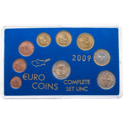 купить Кипр, годовой набор 8-ми монет ЕВРО 2009 для обращения